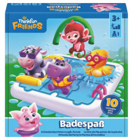 Thinkfun Friends Badespaß Puzzle: Cartoon-Tiere auf Pool-Spielzeug, ab 3 Jahren.