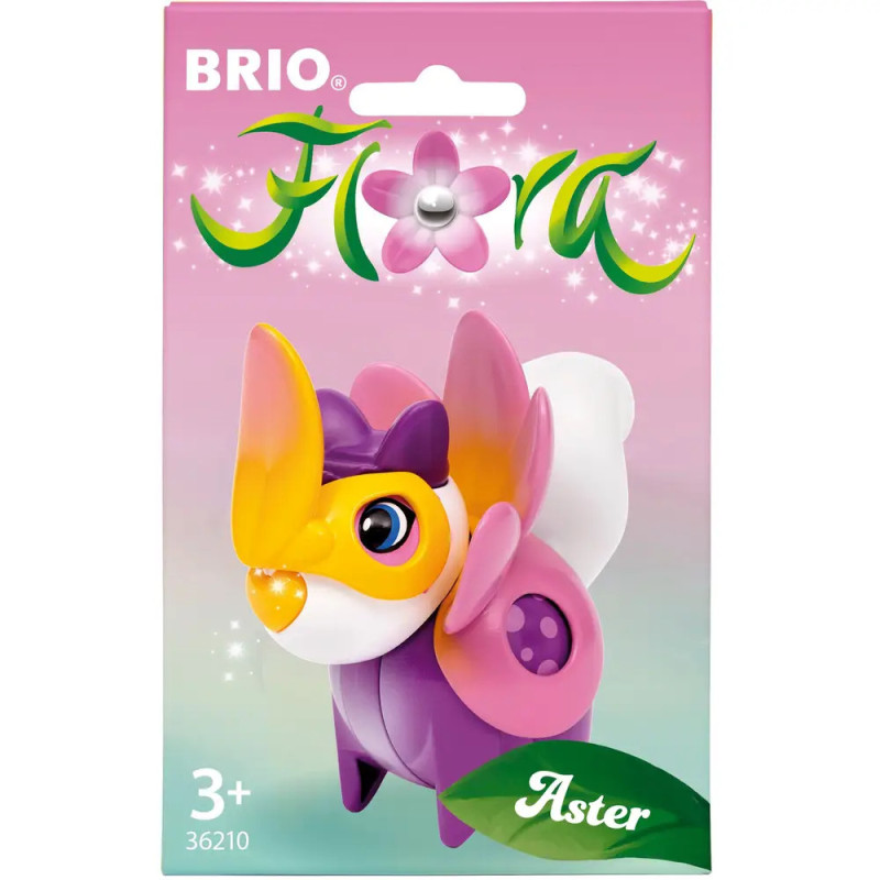 BRIO Flora Spielzeug: Bunte Aster-Tierfigur ab 3 Jahren, in Pink und Gelb gestaltet.