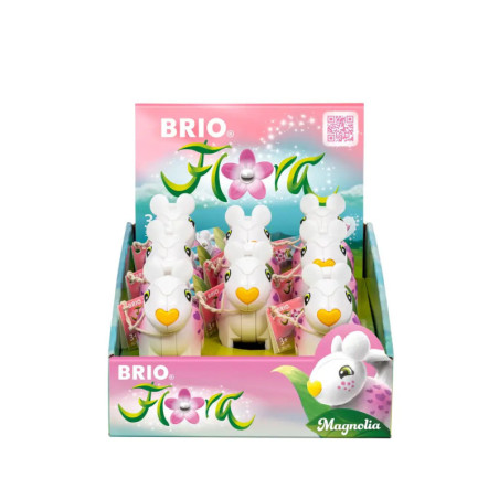 BRIO Flora Magnolia Spielzeugtiere: Schachtel mit weißen und rosa Leoparden mit Herznase.