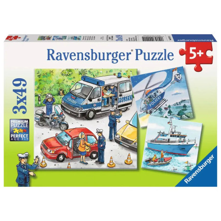 Ravensburger 9221 Puzzle Polizeieinsatz 3 X 49 Teile