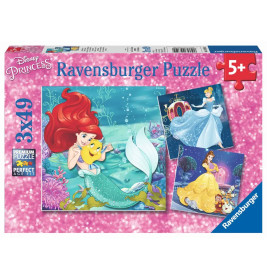 Ravensburger 9350 Puzzle Abenteuer der Prinzessinnen 3 X 49 Teile
