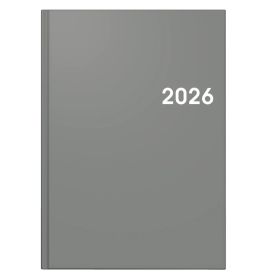 Buchkalender A5 grau 2026