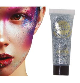 GLITTER MAKE-UP TUBE, 20 CC, SILBER