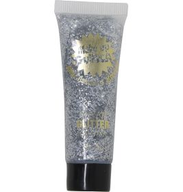 GLITTER MAKE-UP TUBE, 20 CC, SILBER