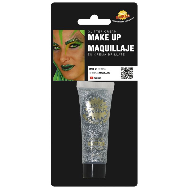 GLITTER MAKE-UP TUBE, 20 CC, SILBER