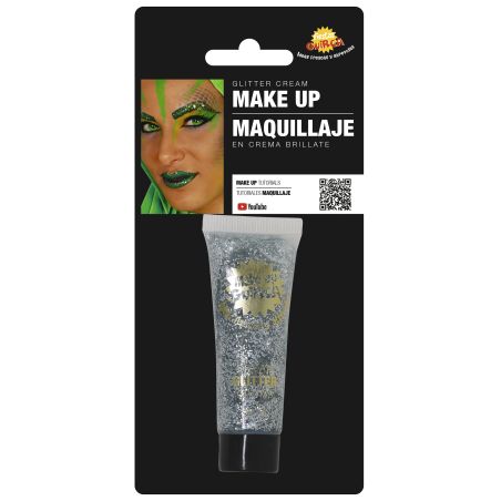 GLITTER MAKE-UP TUBE, 20 CC, SILBER
