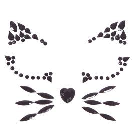 SCHWARZE KATZE SELBSTKLEBENDE STRASSSTEINE FÜRS GESICHT