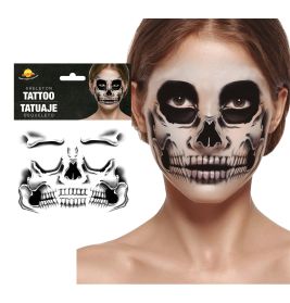 SKELETT KLEBE TATTOO FÜRS GESICHT 30x14cm