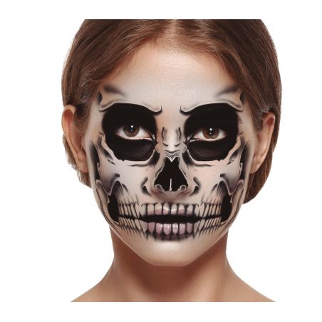 SKELETT KLEBE TATTOO FÜRS GESICHT 30x14cm