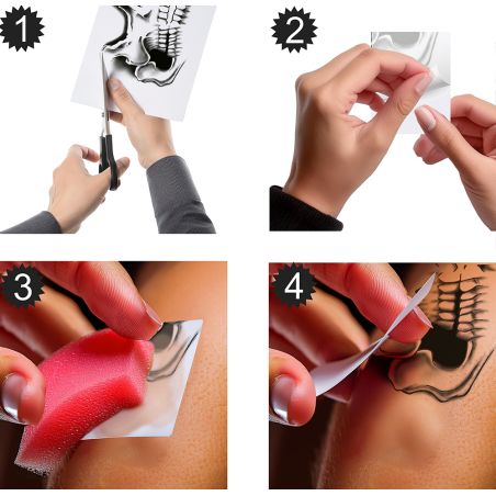 SKELETT KLEBE TATTOO FÜRS GESICHT 30x14cm