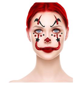 CLOWN GLITTER AUFKLEBER GESICHT, 20x20 cm