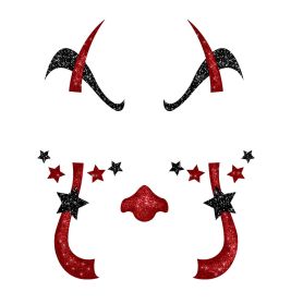 CLOWN GLITTER AUFKLEBER GESICHT, 20x20 cm