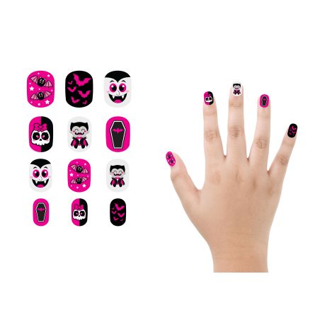 Rosa Vampir Fingernägel für Ki nder - selbstklebend