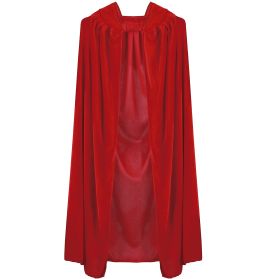ROTER UMHANG MIT KAPUTZE AUS SAMT LÄNGE 100 CMS. F