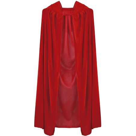 ROTER UMHANG MIT KAPUTZE AUS SAMT LÄNGE 100 CMS. F