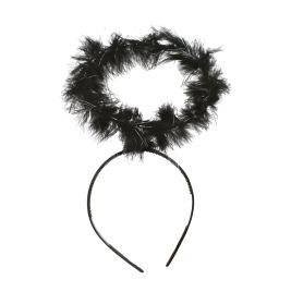 SCHWARZER ENGEL HAARREIF MIT HEILIGENSCHEIN