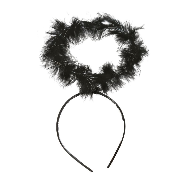 SCHWARZER ENGEL HAARREIF MIT HEILIGENSCHEIN