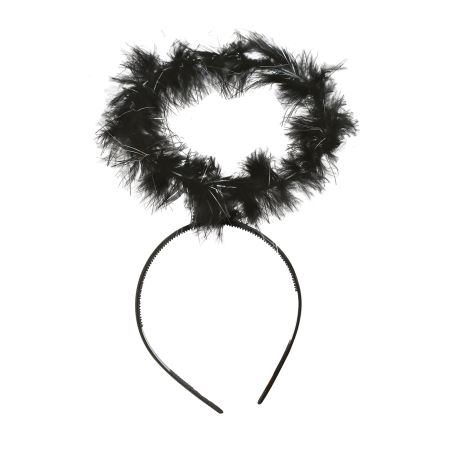 SCHWARZER ENGEL HAARREIF MIT HEILIGENSCHEIN