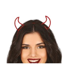 ROTE TEUFELIN HAARREIF MIT SCHMUCKSTEINEN