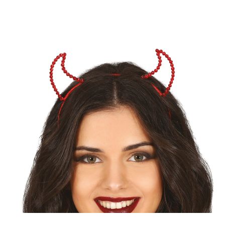 ROTE TEUFELIN HAARREIF MIT SCHMUCKSTEINEN