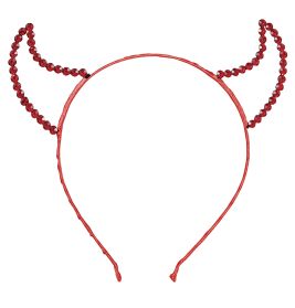 ROTE TEUFELIN HAARREIF MIT SCHMUCKSTEINEN