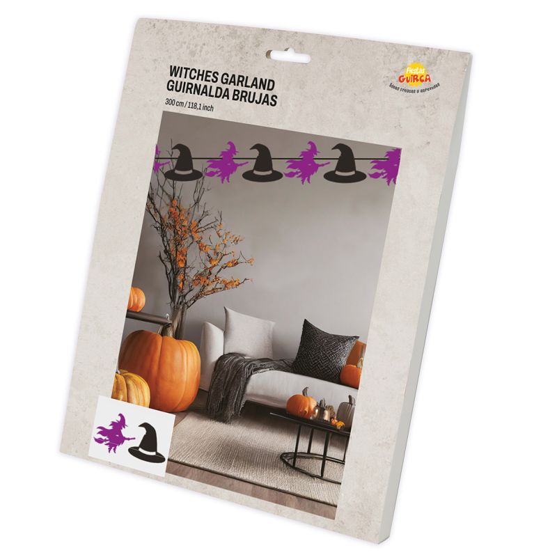 HEXEN PAPIERGIRLANDE 300CM 20X18 CM