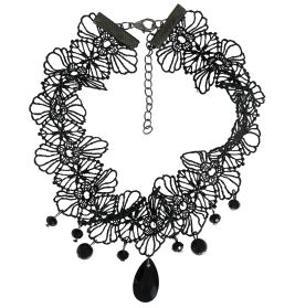 SCHWARZER STEIN HALSBAND