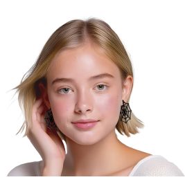 Ohrringe 5cm schwarzes Spinnen netz