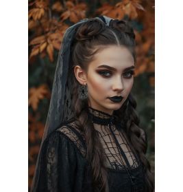 Ohrringe 5cm schwarzes Spinnen netz