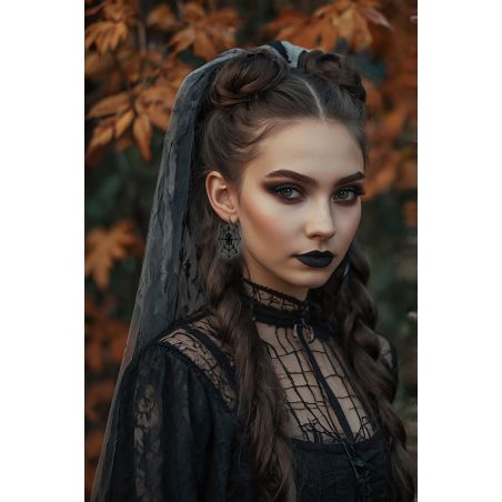 Ohrringe 5cm schwarzes Spinnen netz