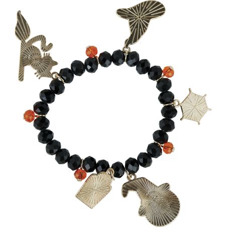 Halloween Armband mit Talisman en schwarz