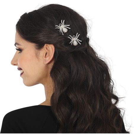 Haarspangen silberne Spinne 2er Set