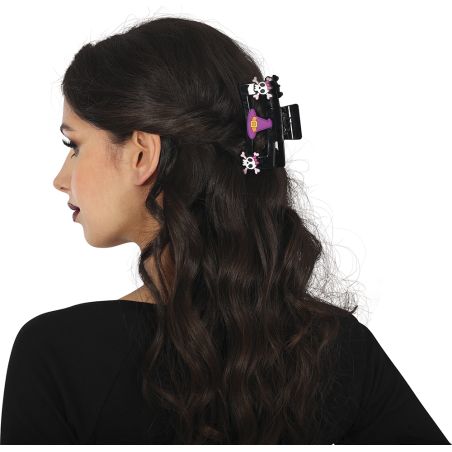 Haarspangen Totenkopf & Hexen motive 2er-Set