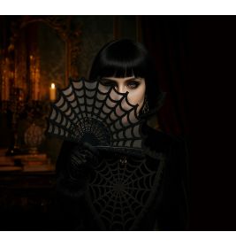 Gothic Fächer schick schwarz