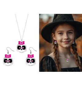 Totenkopf Set Ohrringe und Hal skette