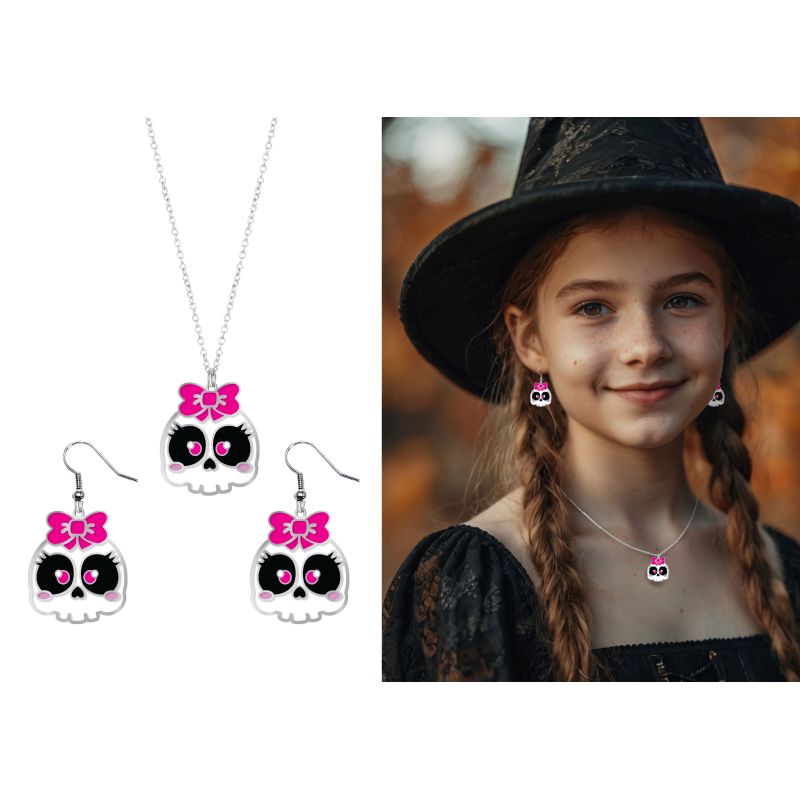 Totenkopf Set Ohrringe und Hal skette