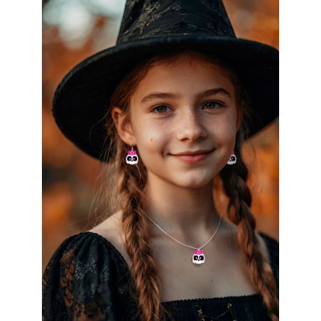 Totenkopf Set Ohrringe und Hal skette