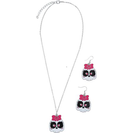 Totenkopf Set Ohrringe und Hal skette