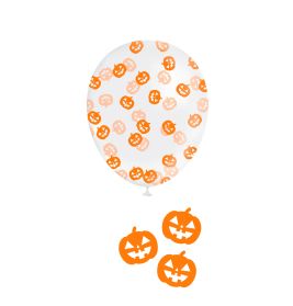 10 Luftballons mit Kürbis Konf etti
