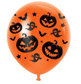 TÜTE 10 SCHWARZE KATZE ORANGE LUFTBALLONS, 30CM