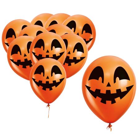 TÜTE 10 ORANGE KÜRBIS LUFTBALLONS, 30 CM