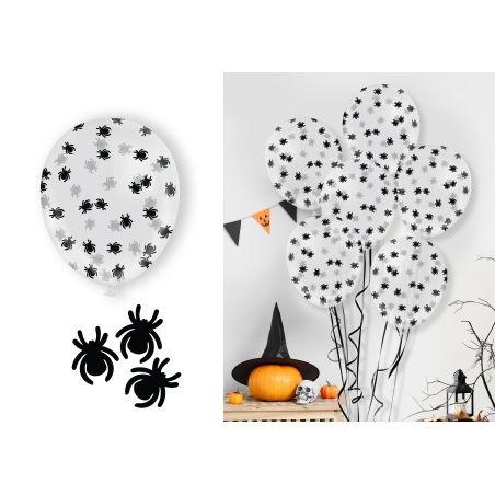 10 Luftballons mit Spinnen Kon fetti