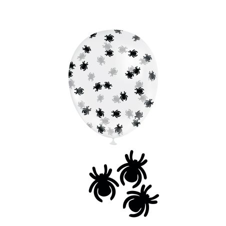 10 Luftballons mit Spinnen Kon fetti