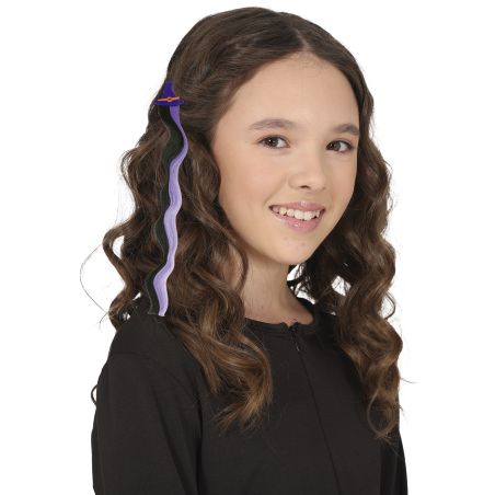 HEXE LILA UND SCHWARZE HAARSTRÄHNE, 40 CM