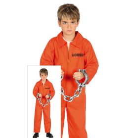 ORANGE STRÄFLING JUMPSUIT KINDER KOSTÜM 7-9 JAHRE