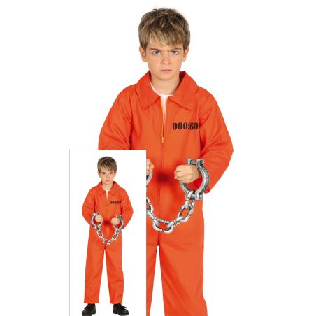 ORANGE STRÄFLING JUMPSUIT KINDER KOSTÜM 7-9 JAHRE ORANGE STRÄFLING JUMPSUIT KINDER KOSTÜM 7-9 JAHRE
