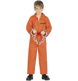 ORANGE STRÄFLING JUMPSUIT KINDER KOSTÜM 7-9 JAHRE