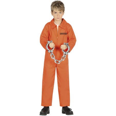 ORANGE STRÄFLING JUMPSUIT KINDER KOSTÜM 7-9 JAHRE