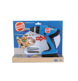 HEROS Spielzeug-Bohrset in blauer Verpackung für Kinder ab 3 Jahren mit austauschbaren Bohrköpfen.