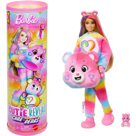 Cutie Reveal Barbie-Puppe mit Accessoires, Glücksbärchis-Serie 2, Zusammengehörigkeitsbärchi mit 10
